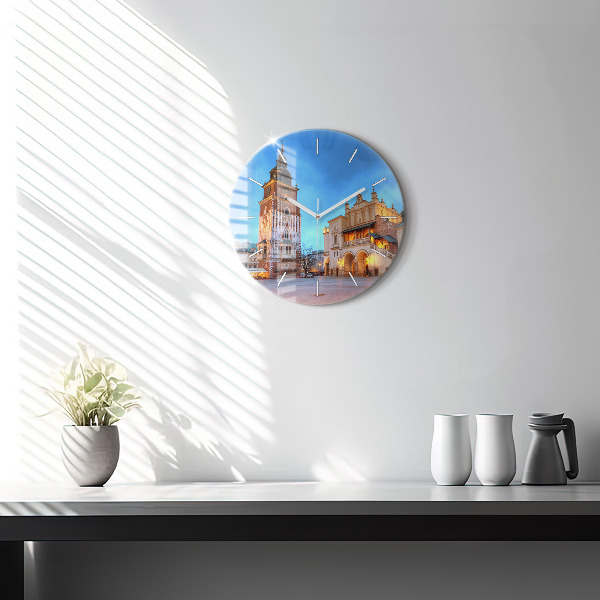 Horloge ronde Place du marché principal de Cracovie