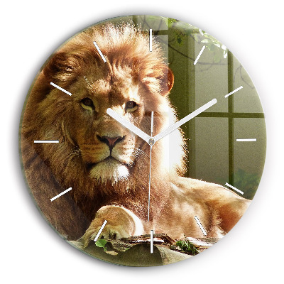 Horloge ronde 'Portrait d''un lion'