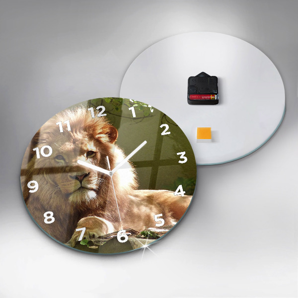 Horloge ronde 'Portrait d''un lion'