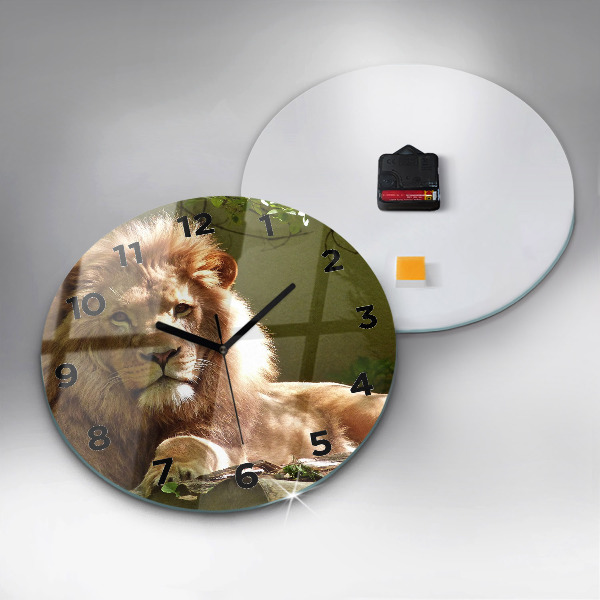 Horloge ronde 'Portrait d''un lion'