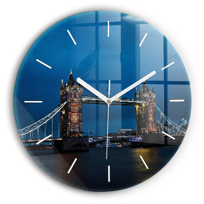 Horloge ronde Tower Bridge Londres la nuit