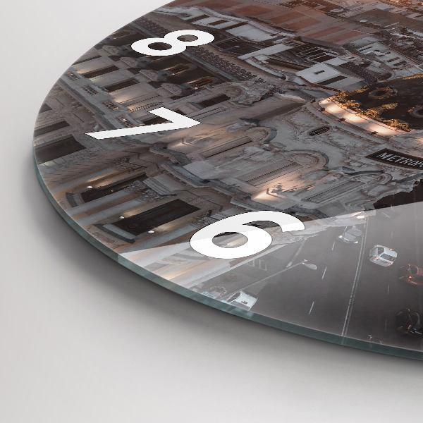 Horloge ronde Villes au coucher du soleil