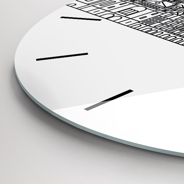 Horloge ronde Panorama architectural de Lodz