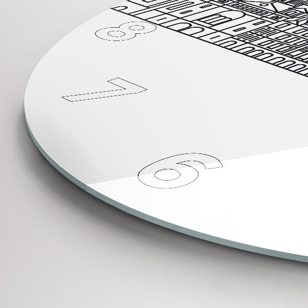 Horloge ronde Panorama architectural de Lodz