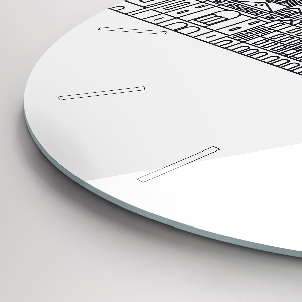 Horloge ronde Panorama architectural de Lodz