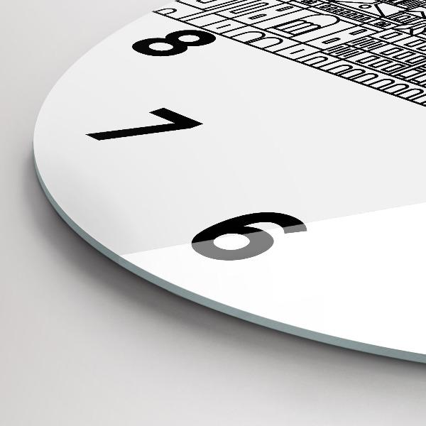 Horloge ronde Panorama architectural de Lodz