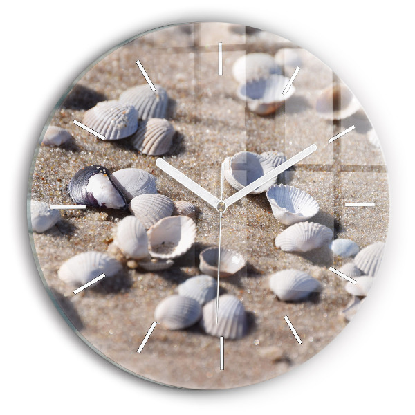 Horloge ronde Coquillages sur la plage