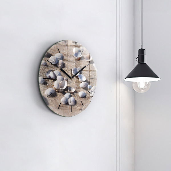Horloge ronde Coquillages sur la plage