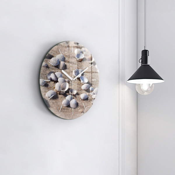 Horloge ronde Coquillages sur la plage