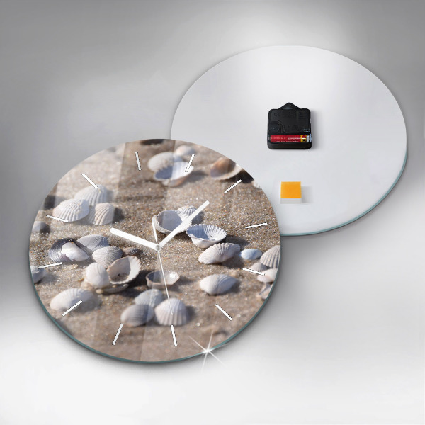 Horloge ronde Coquillages sur la plage