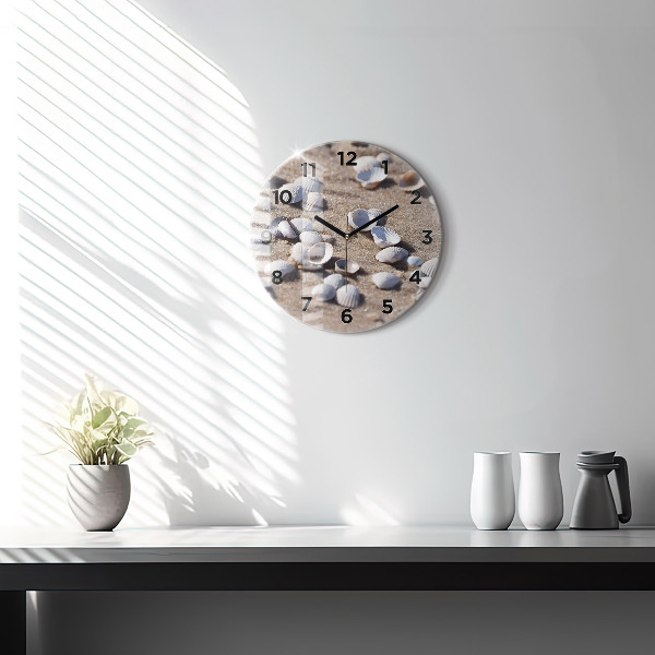 Horloge ronde Coquillages sur la plage