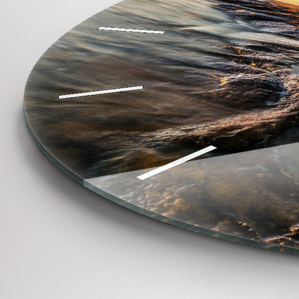 Horloge ronde Le phare et la mer Baltique