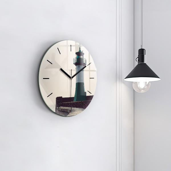 Horloge ronde Le phare et la mer