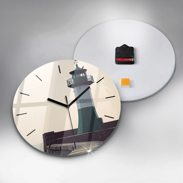 Horloge ronde Le phare et la mer