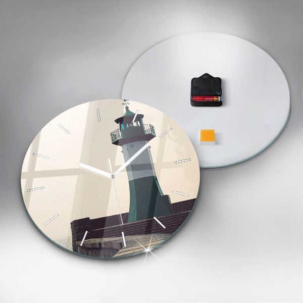 Horloge ronde Le phare et la mer