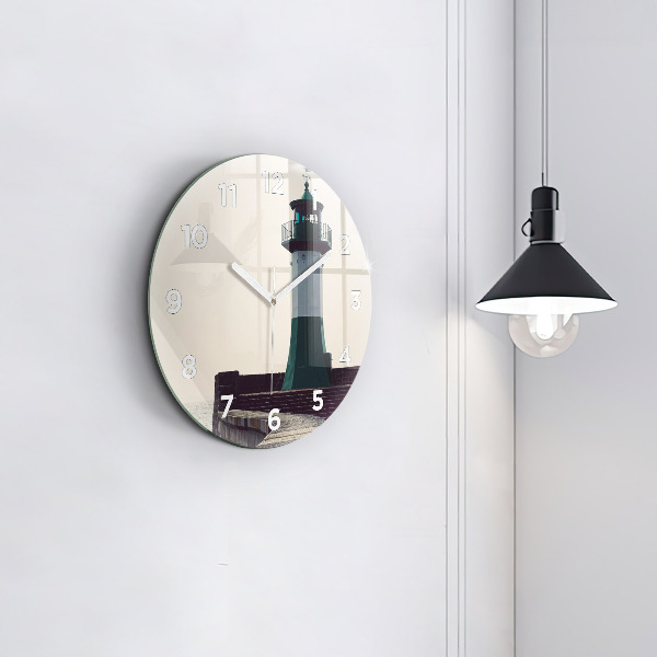 Horloge ronde Le phare et la mer