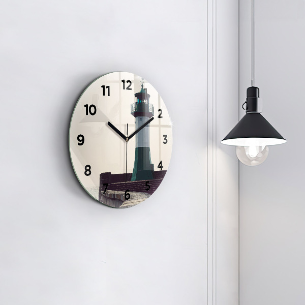 Horloge ronde Le phare et la mer