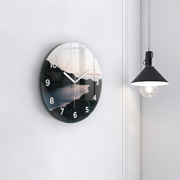 Horloge ronde Lac et montagnes
