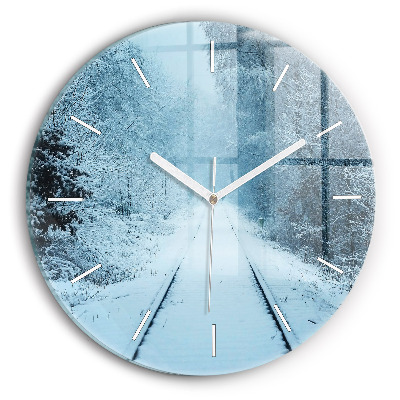 Horloge ronde Cerf sur les rails
