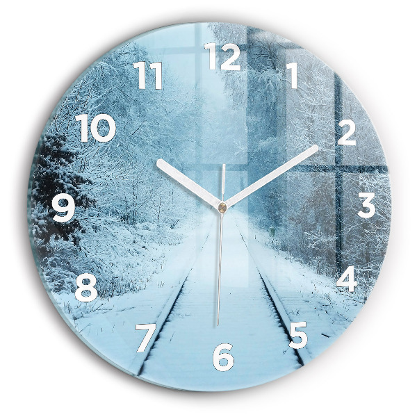 Horloge ronde Cerf sur les rails
