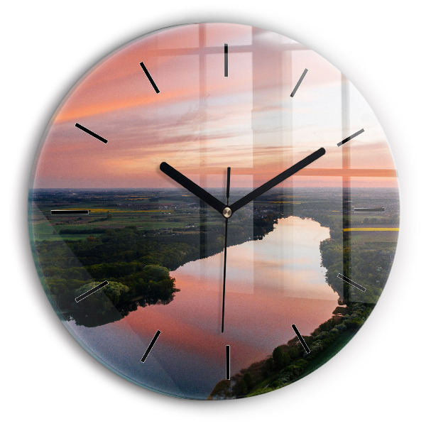 Horloge ronde Vue sur le lac