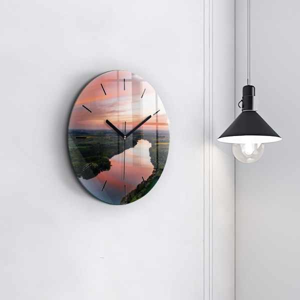 Horloge ronde Vue sur le lac