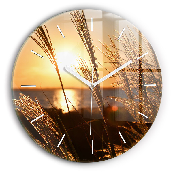 Horloge ronde 'Blé au soleil d''or'