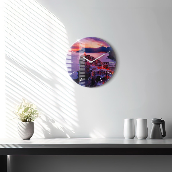 Horloge ronde Maisons près du lac