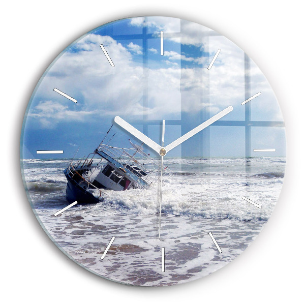Horloge ronde Embarcation coulée