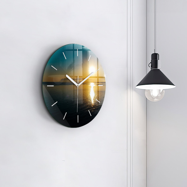 Horloge ronde Paysage au lever du soleil