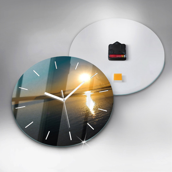 Horloge ronde Paysage au lever du soleil
