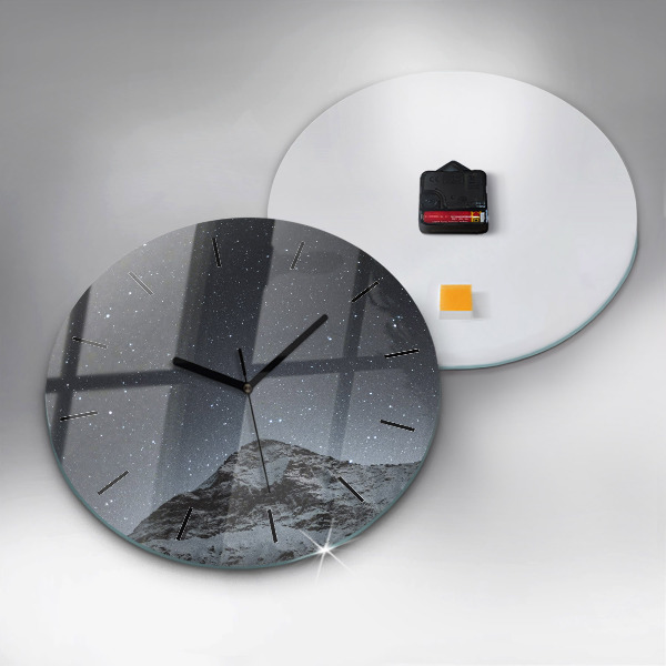 Horloge ronde Montagne sous les étoiles