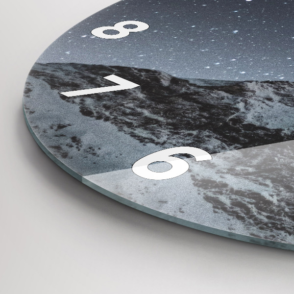 Horloge ronde Montagne sous les étoiles