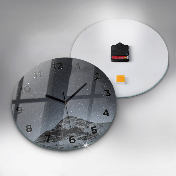Horloge ronde Montagne sous les étoiles