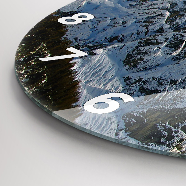 Horloge ronde Montagnes sous le ciel bleu