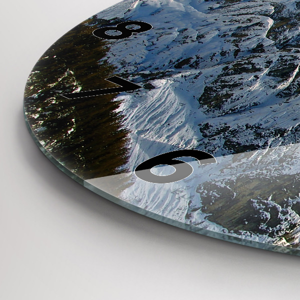 Horloge ronde Montagnes sous le ciel bleu