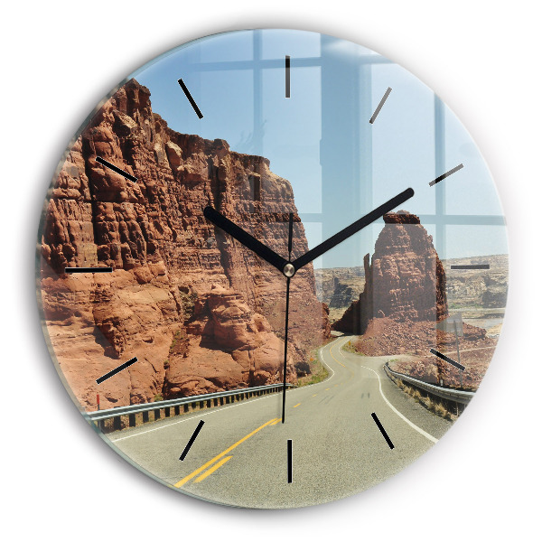 Horloge ronde La Route 66 aux États-Unis