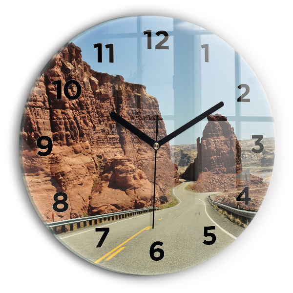 Horloge ronde La Route 66 aux États-Unis