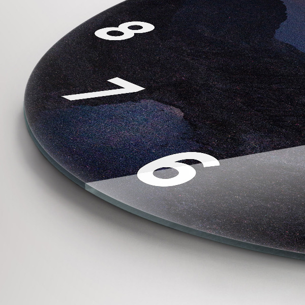 Horloge ronde Montagnes au coucher du soleil