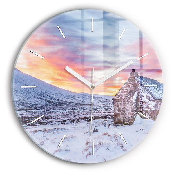 Horloge ronde Chalet à la montagne