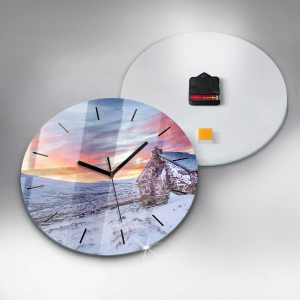 Horloge ronde Chalet à la montagne
