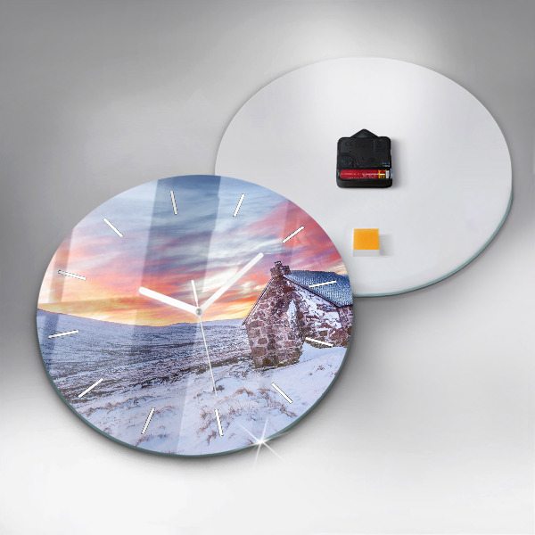 Horloge ronde Chalet à la montagne