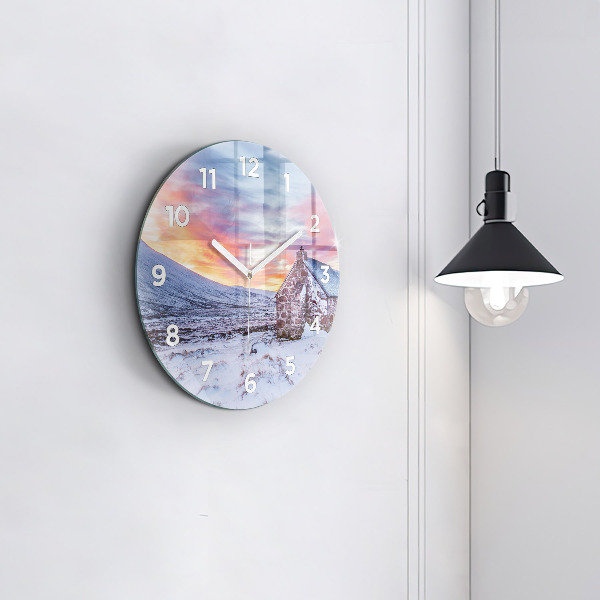 Horloge ronde Chalet à la montagne