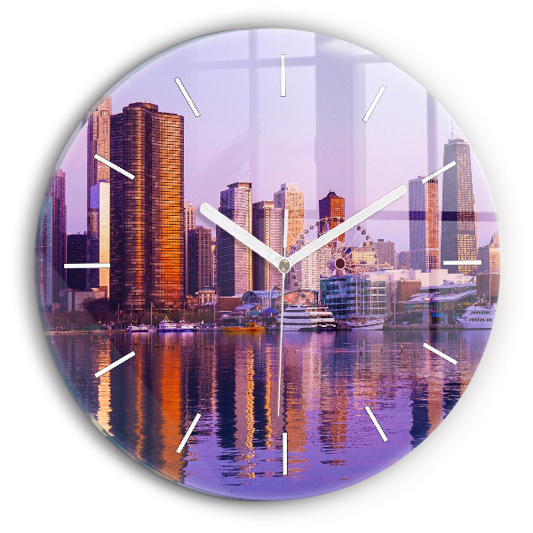 Horloge ronde Vue des gratte-ciels des États-Unis