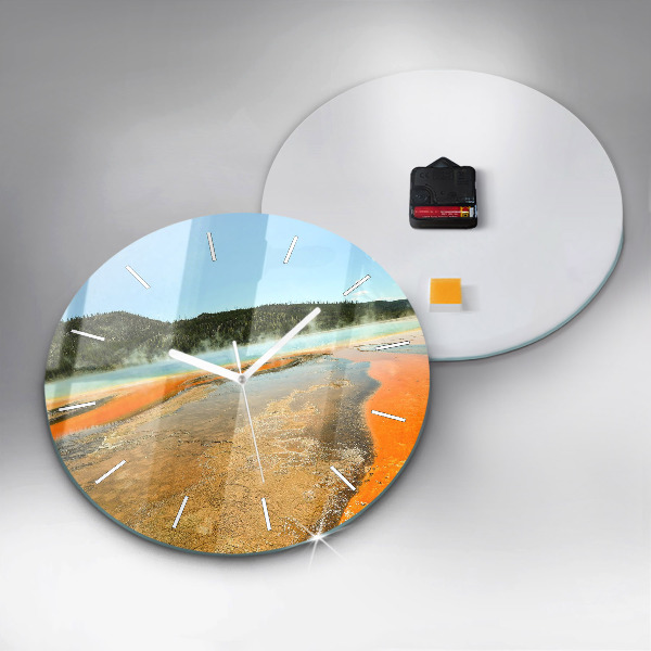 Horloge ronde Lac avec montagnes