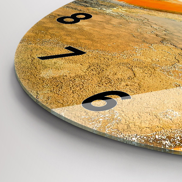 Horloge ronde Lac avec montagnes