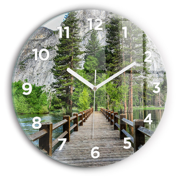 Horloge ronde Pont en bois de Yosemite