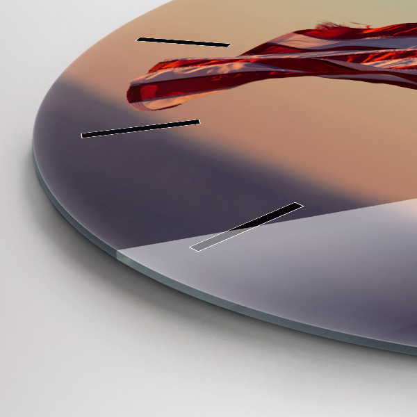 Horloge ronde Drapeau des États-Unis flottant