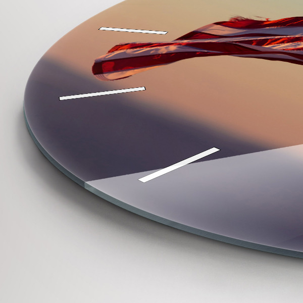 Horloge ronde Drapeau des États-Unis flottant