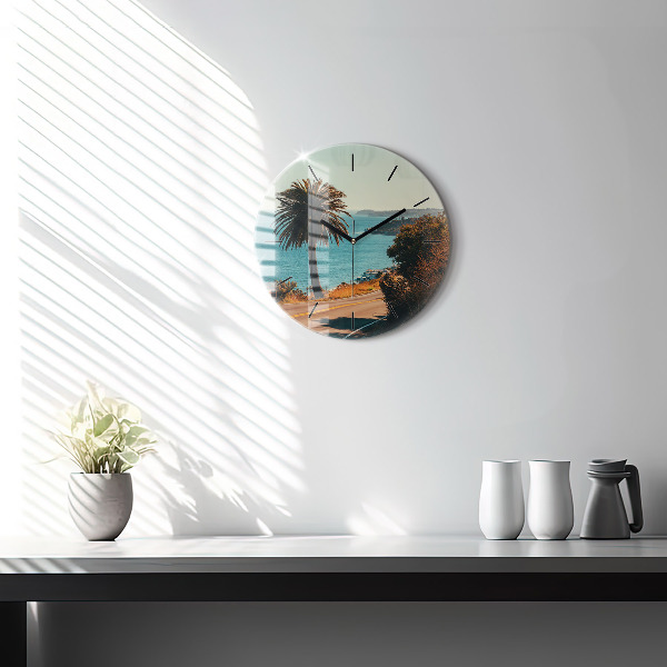 Horloge ronde Palmiers à Malibu